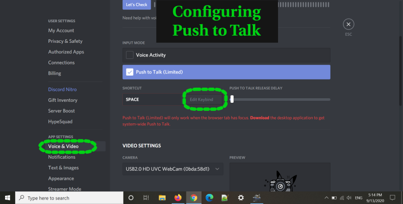 The Discord user interface. The far left sidebar lists all the Discord